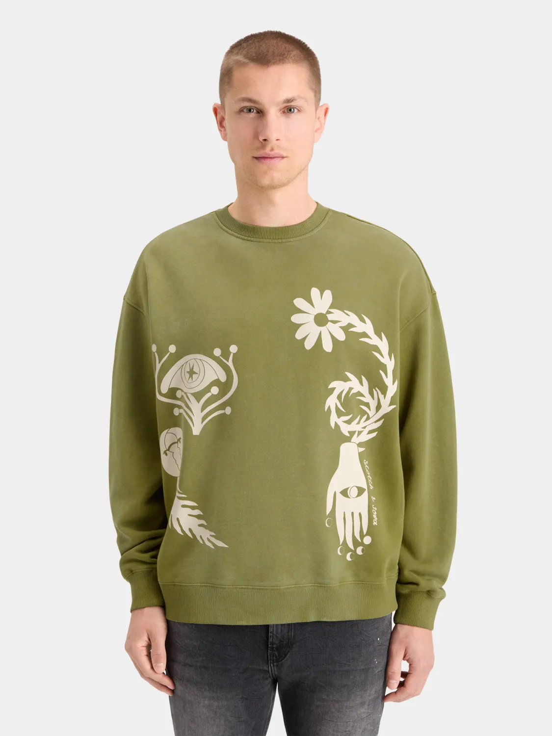 Garment-dyed sweatshirt sold by Scotch and Soda product image thumbnail 2