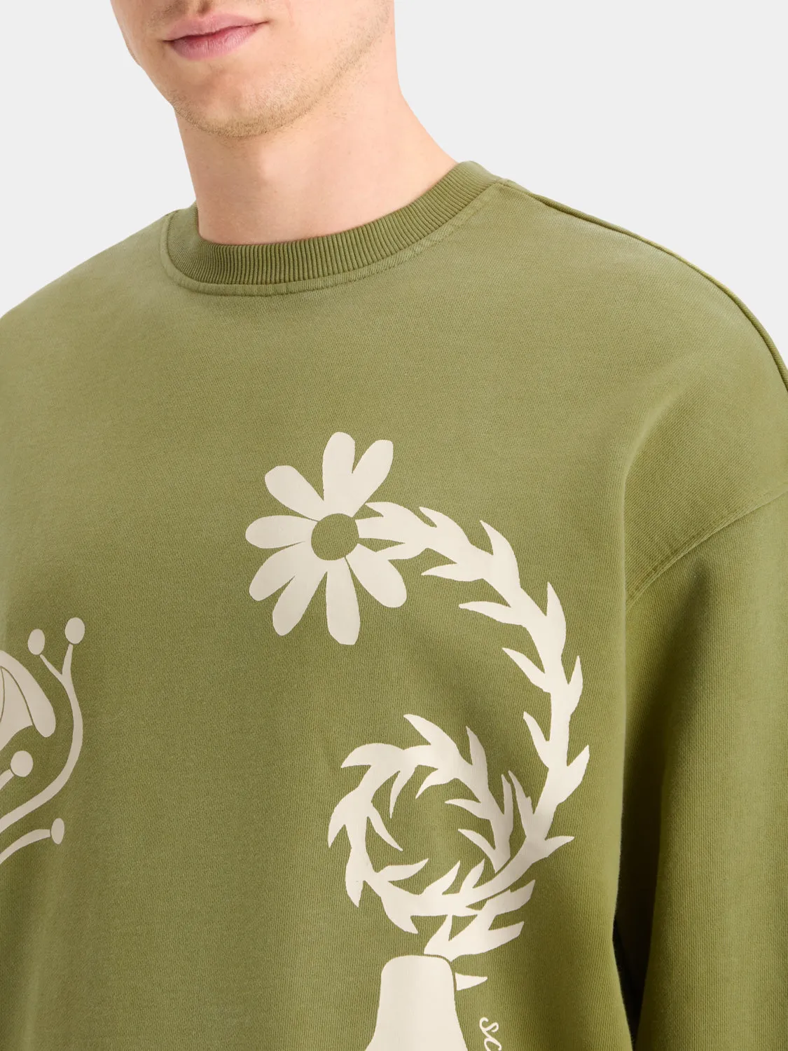 Garment-dyed sweatshirt sold by Scotch and Soda product image thumbnail 5