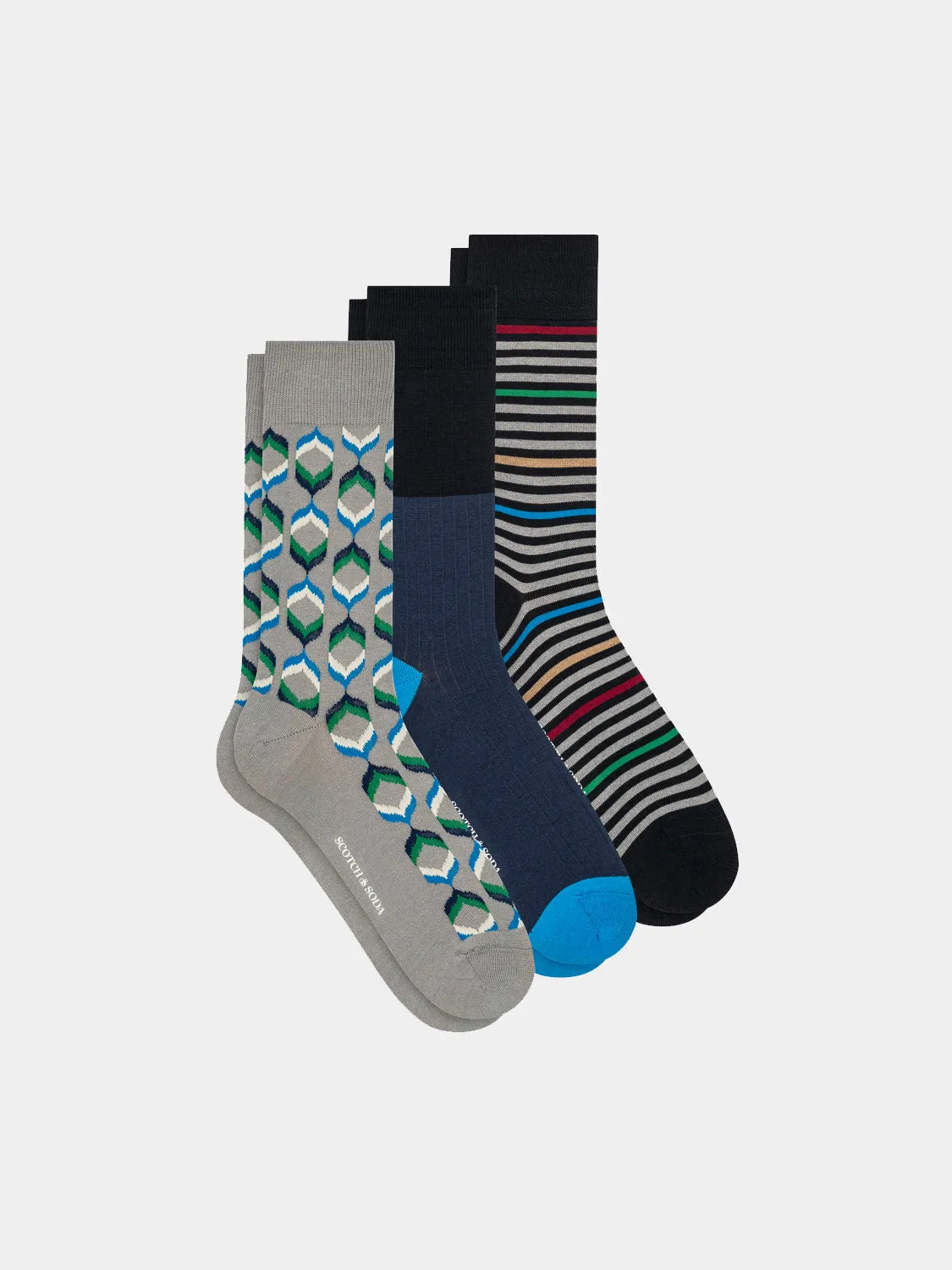 3-pack pattern crew socks sold by Scotch & Soda