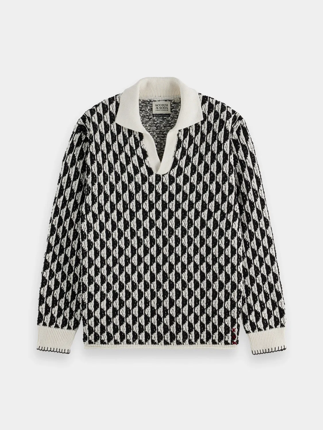 Jacquard long sleeved polo sold by Scotch & Soda