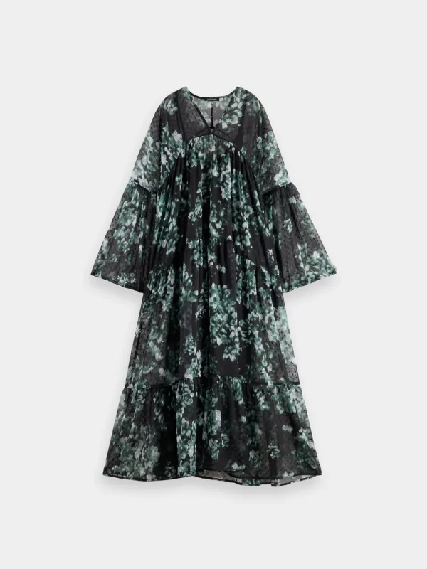 Printed fil coupe maxi dress sold by Scotch and Soda