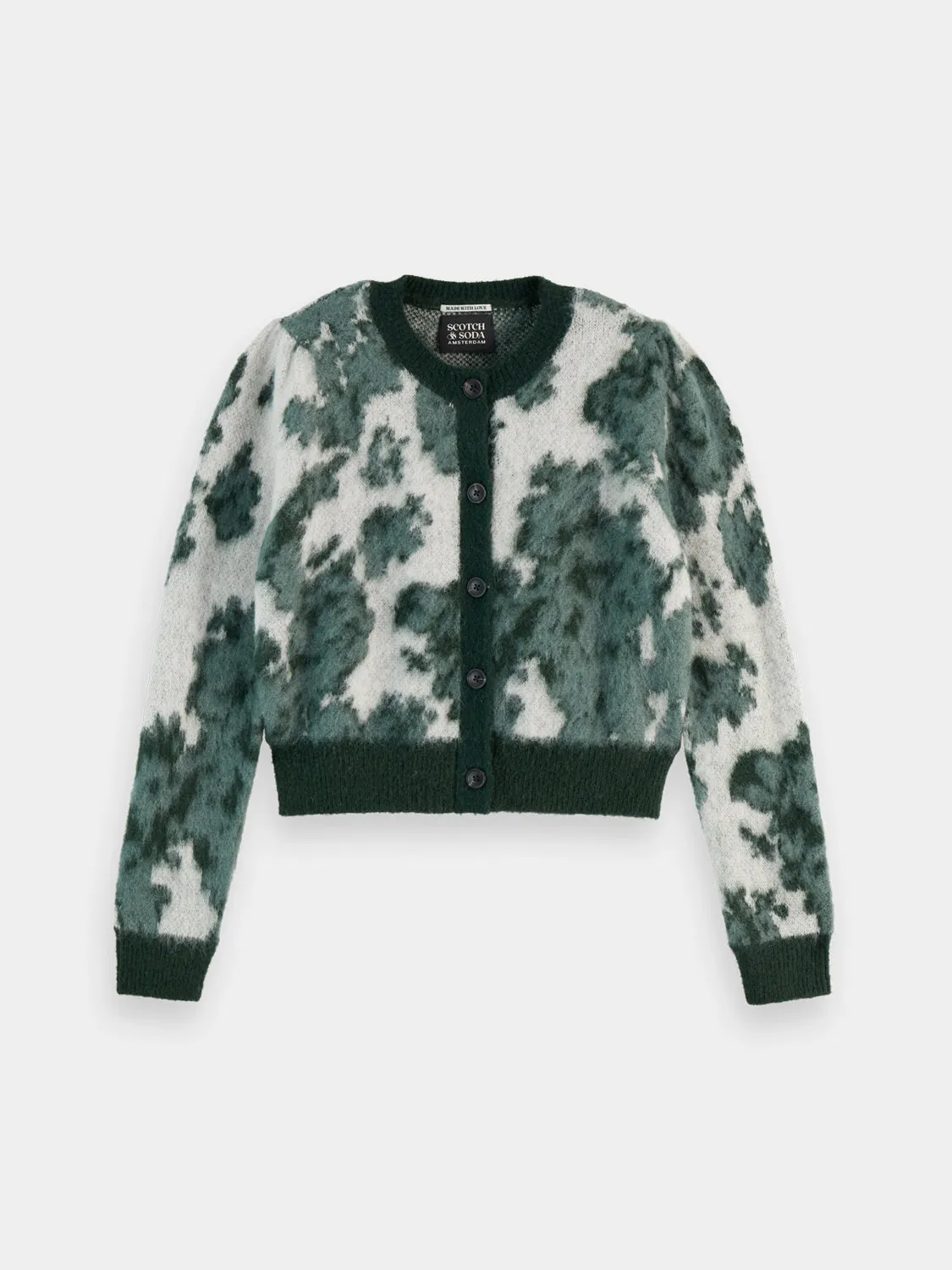 Jacquard crewneck cardigan sold by Scotch & Soda