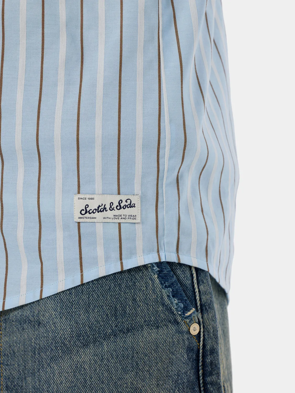 Dobby striped shirt sold by Scotch & Soda product image thumbnail 5