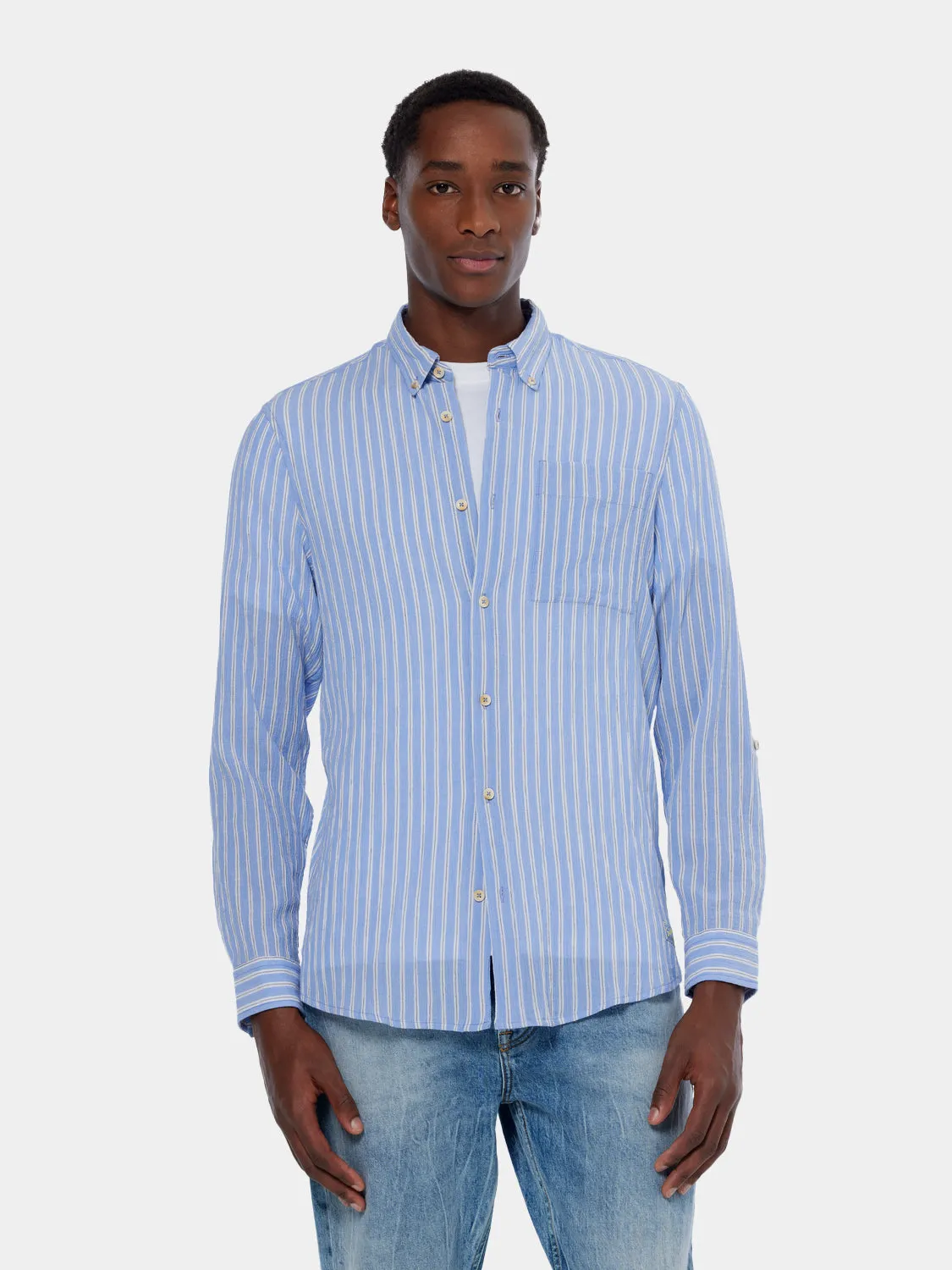 Crinkle striped shirt sold by Scotch and Soda product image thumbnail 2