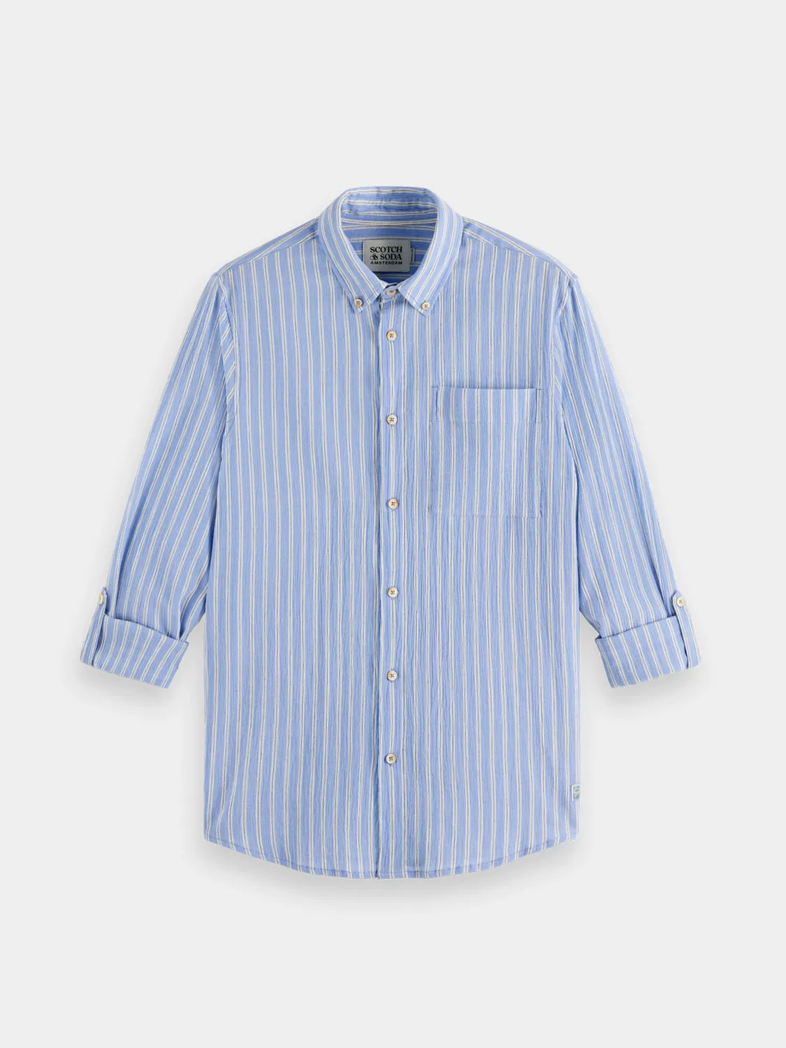 Crinkle striped shirt sold by Scotch and Soda product image thumbnail 5