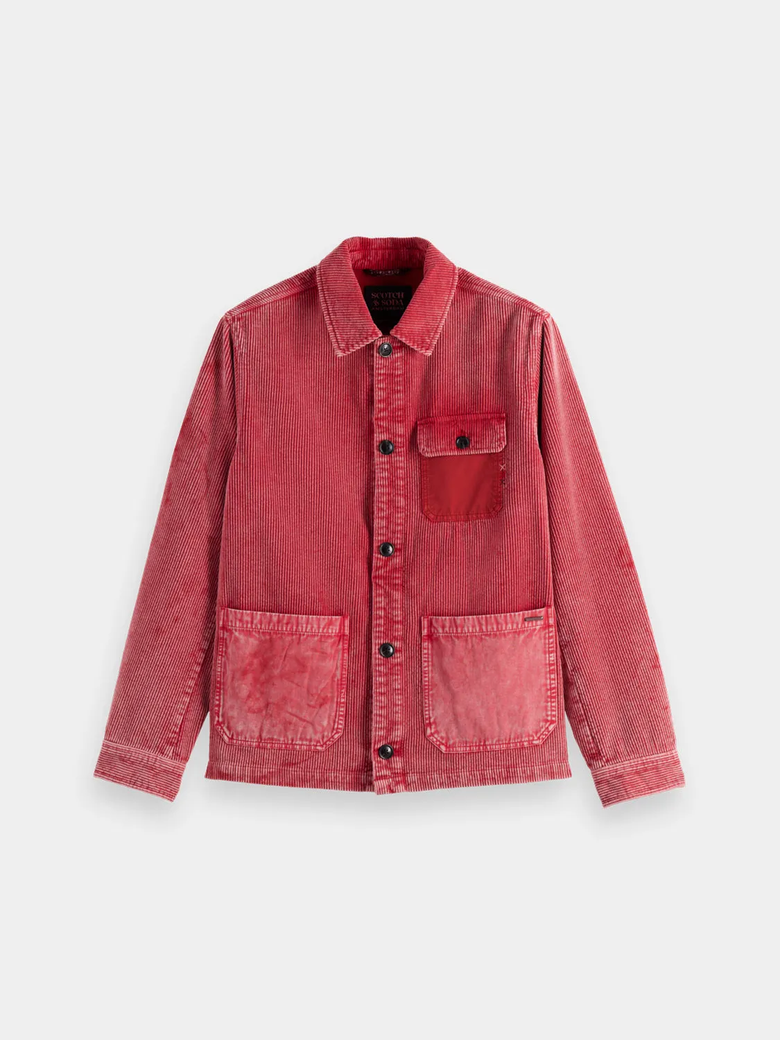 Washed corduroy worker jacket sold by Scotch & Soda