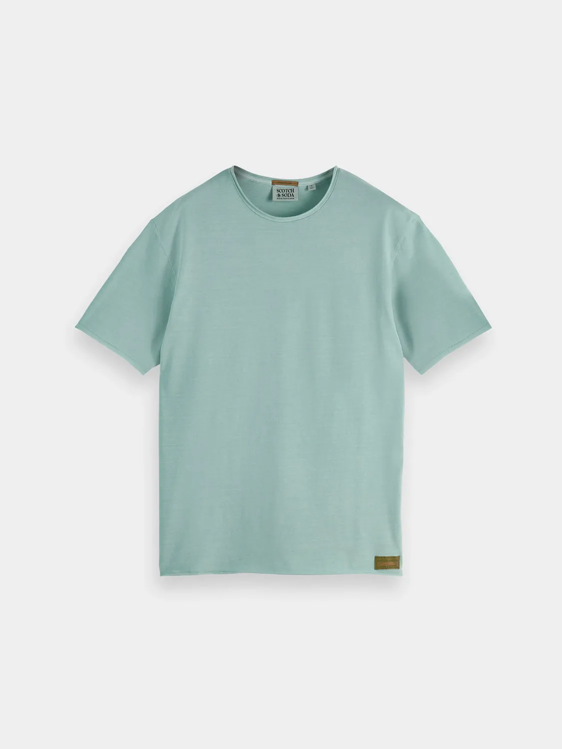 Raw edge garment-dyed t-shirt sold by Scotch & Soda