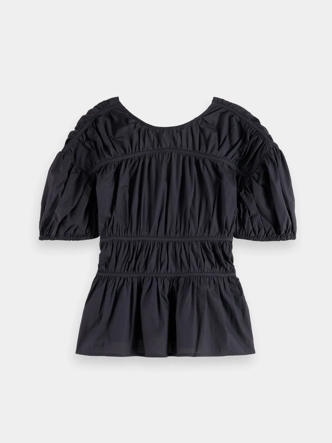 Gathered balloon sleeve top sold by Scotch & Soda