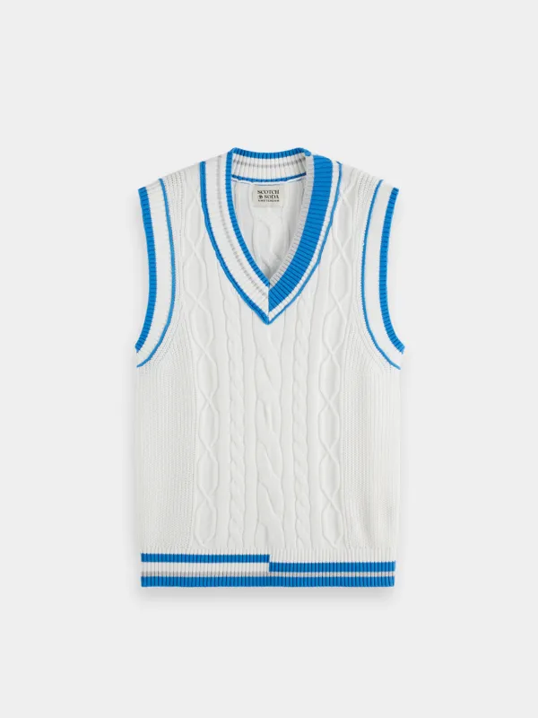 Cable knit vest sold by Scotch and Soda