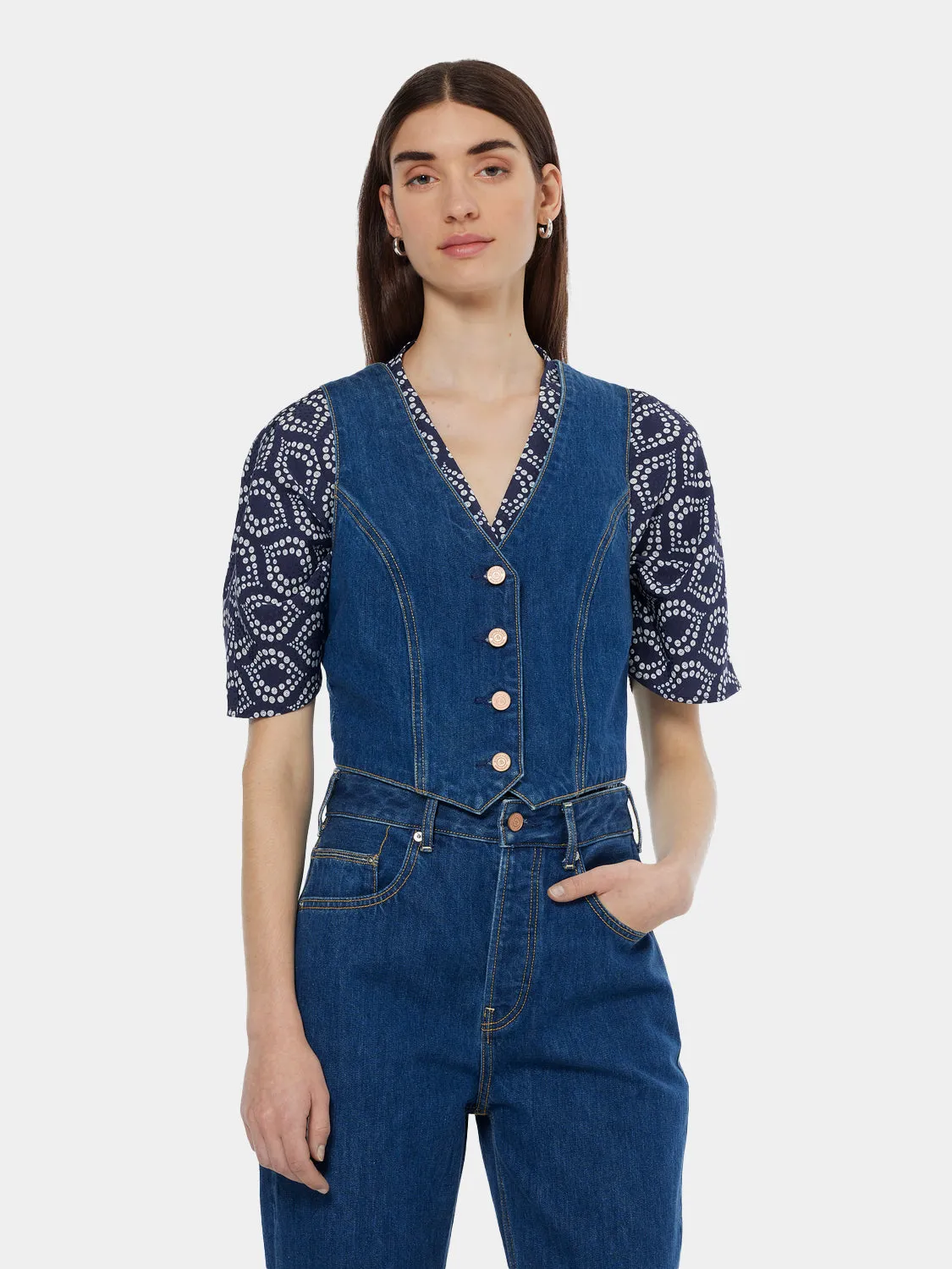 Fitted denim waistcoat sold by Scotch & Soda product image thumbnail 2