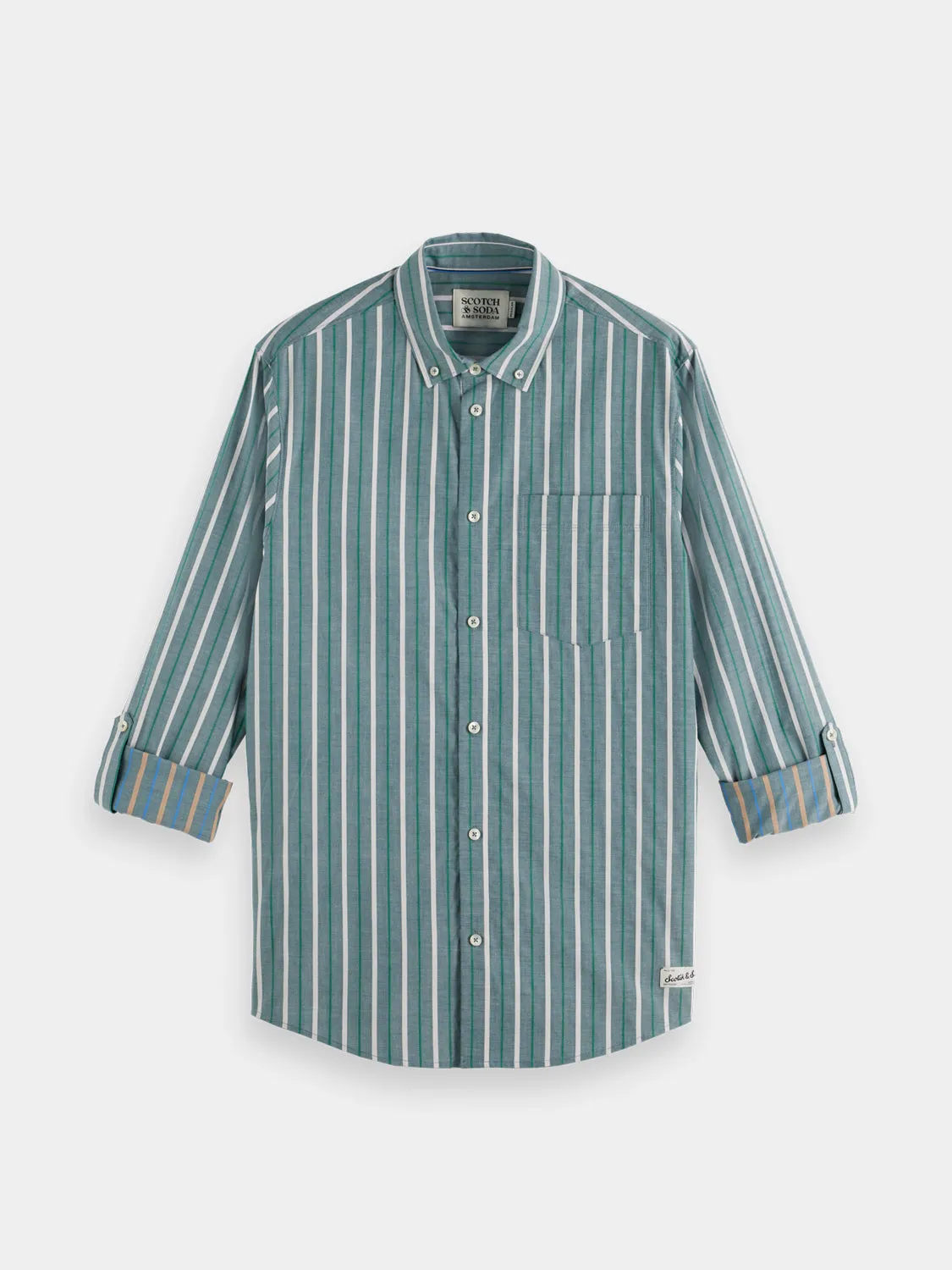 Dobby striped shirt sold by Scotch & Soda product image thumbnail 4