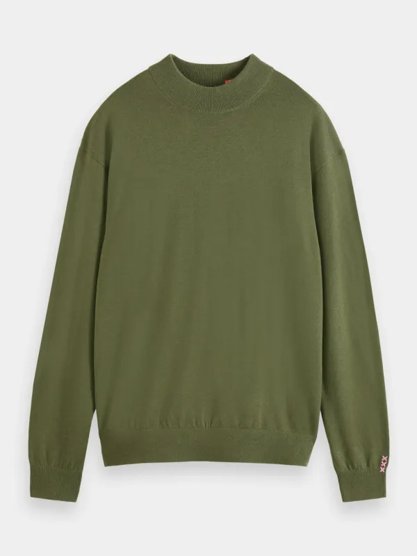 Dropped shoulder mock neck sold by Scotch and Soda