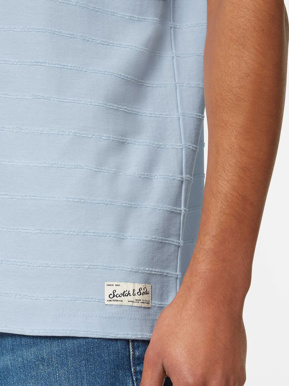 Towelling striped t-shirt sold by Scotch & Soda product image thumbnail 5