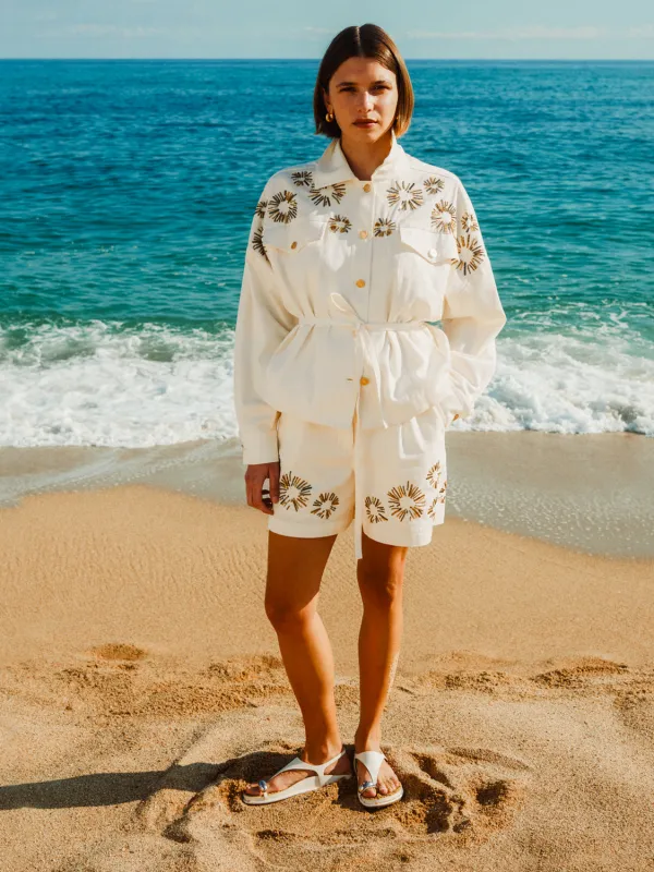 Embroidered trucker jacket sold by Scotch and Soda