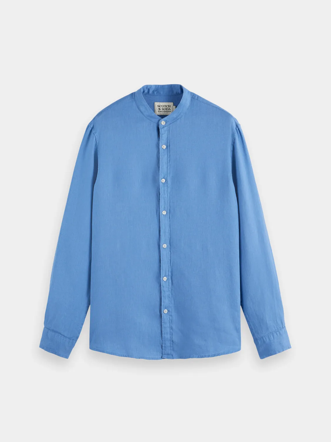 Linen stand-up collar shirt sold by Scotch & Soda