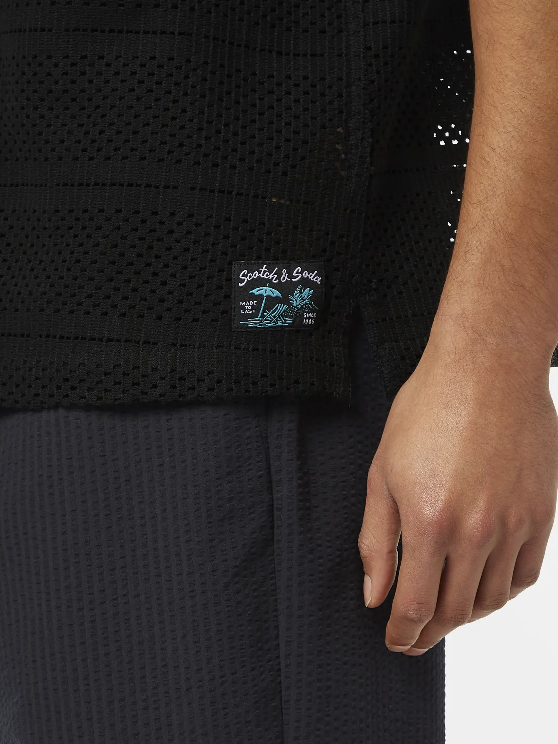 Crochet short sleeved shirt sold by Scotch and Soda product image thumbnail 5