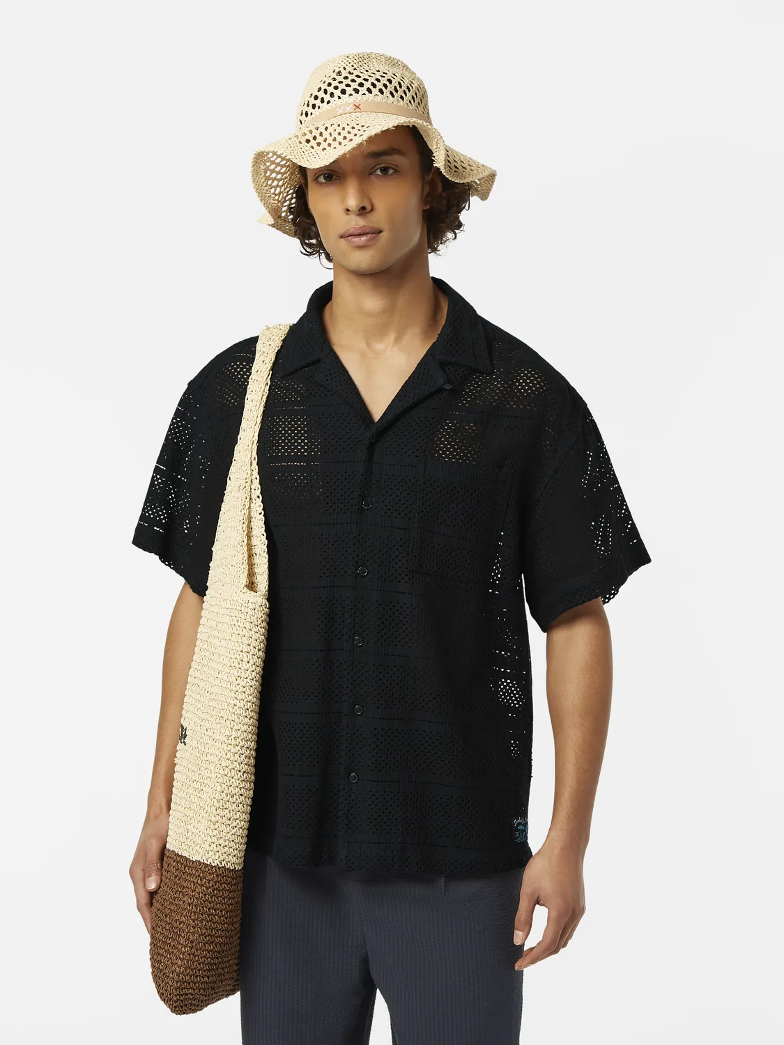 Crochet short sleeved shirt sold by Scotch and Soda product image thumbnail 2
