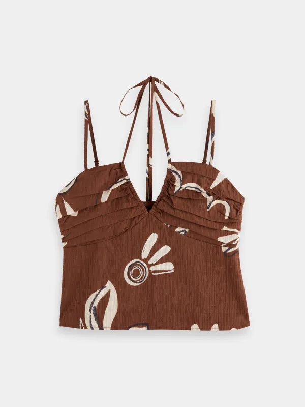 Gathered halter top sold by Scotch and Soda