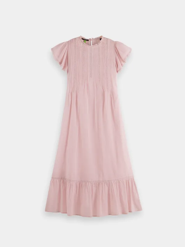 Pleated front maxi dress made by Scotch & Soda