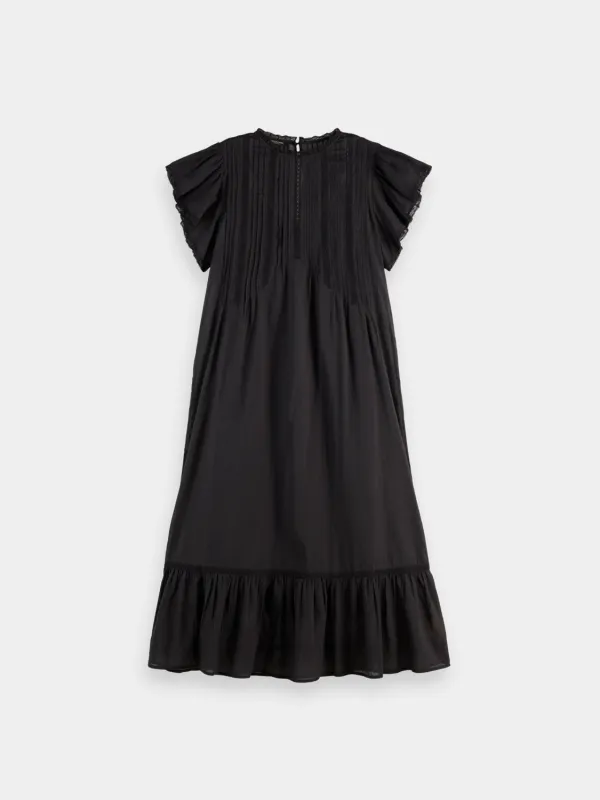 Pleated front maxi dress made by Scotch & Soda