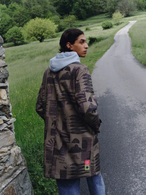 Printed car coat sold by Scotch and Soda