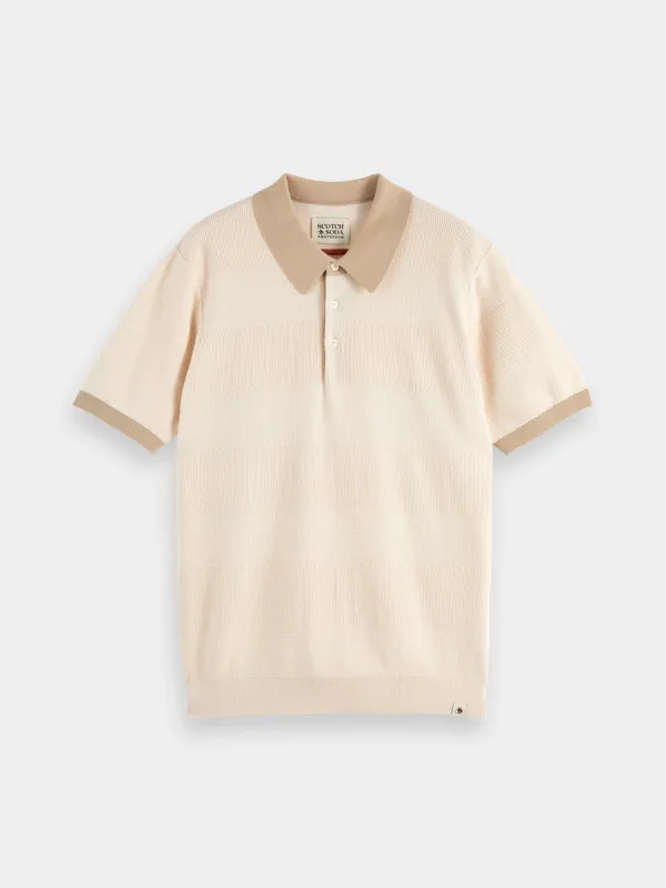 Knitted tonal polo sold by Scotch and Soda