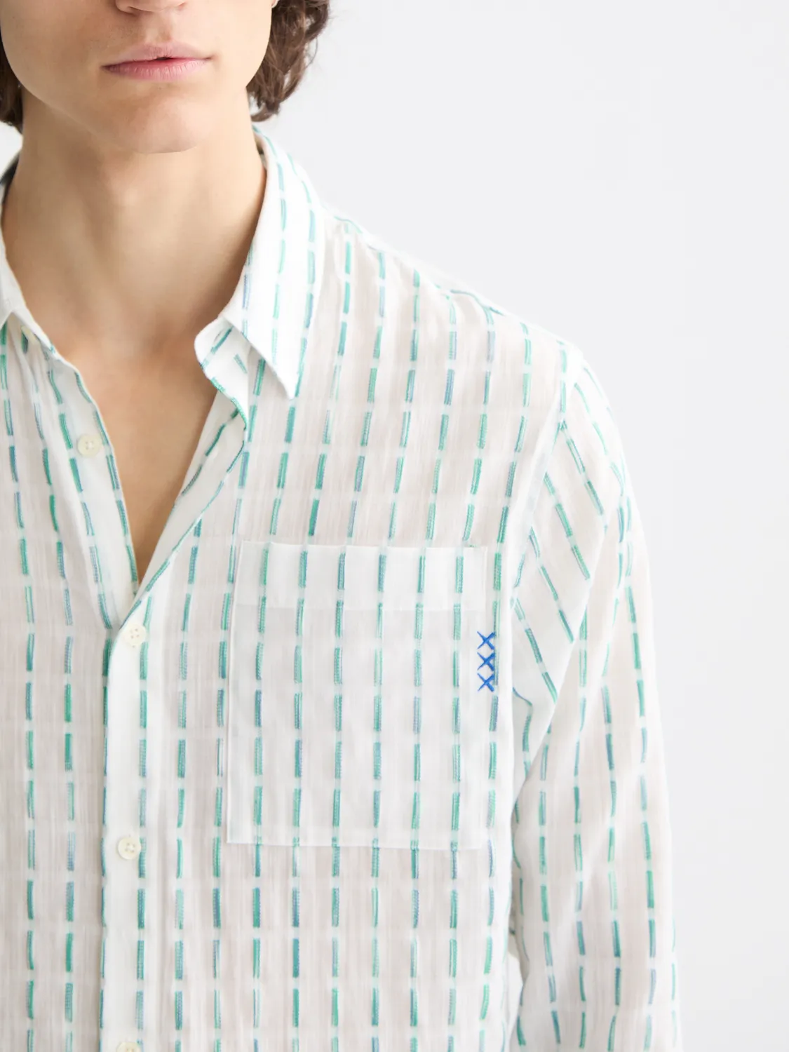 Striped cotton-voile shirt sold by Scotch & Soda product image thumbnail 5