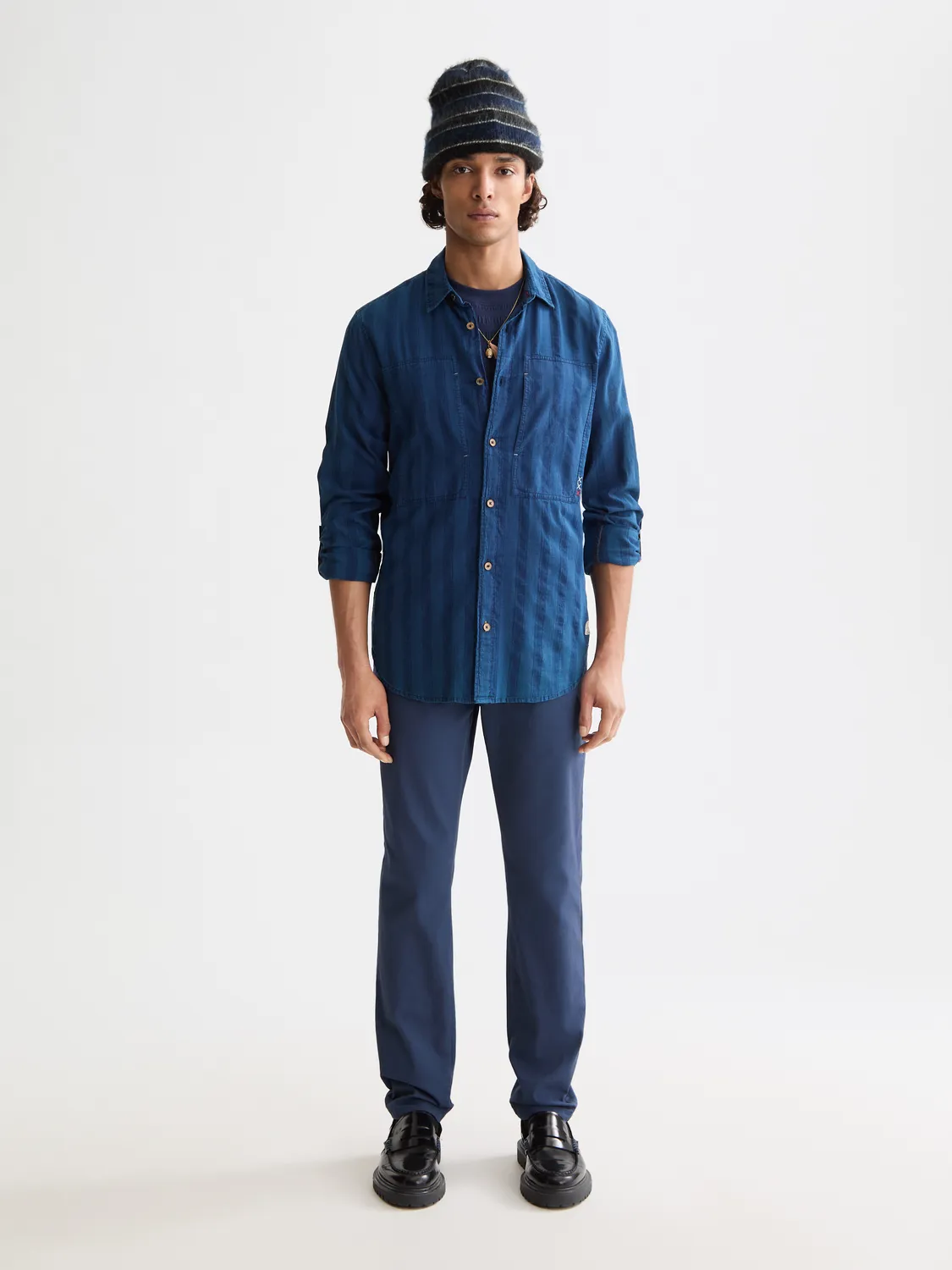 Textured indigo shirt sold by Scotch and Soda product image thumbnail 4