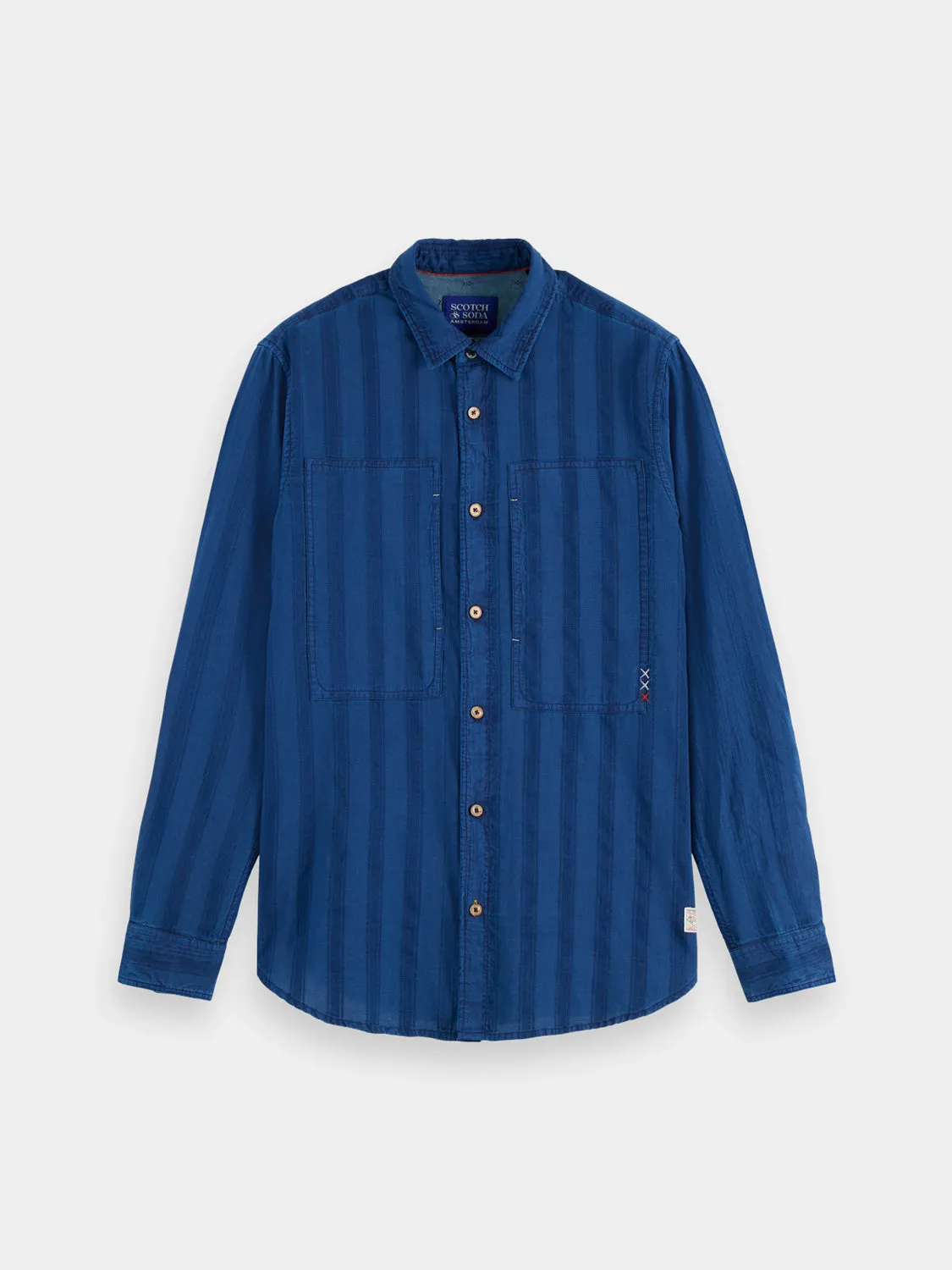 Textured indigo shirt sold by Scotch and Soda