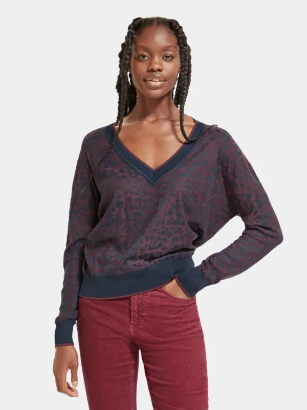 Animal jacquard pullover sold by Scotch and Soda