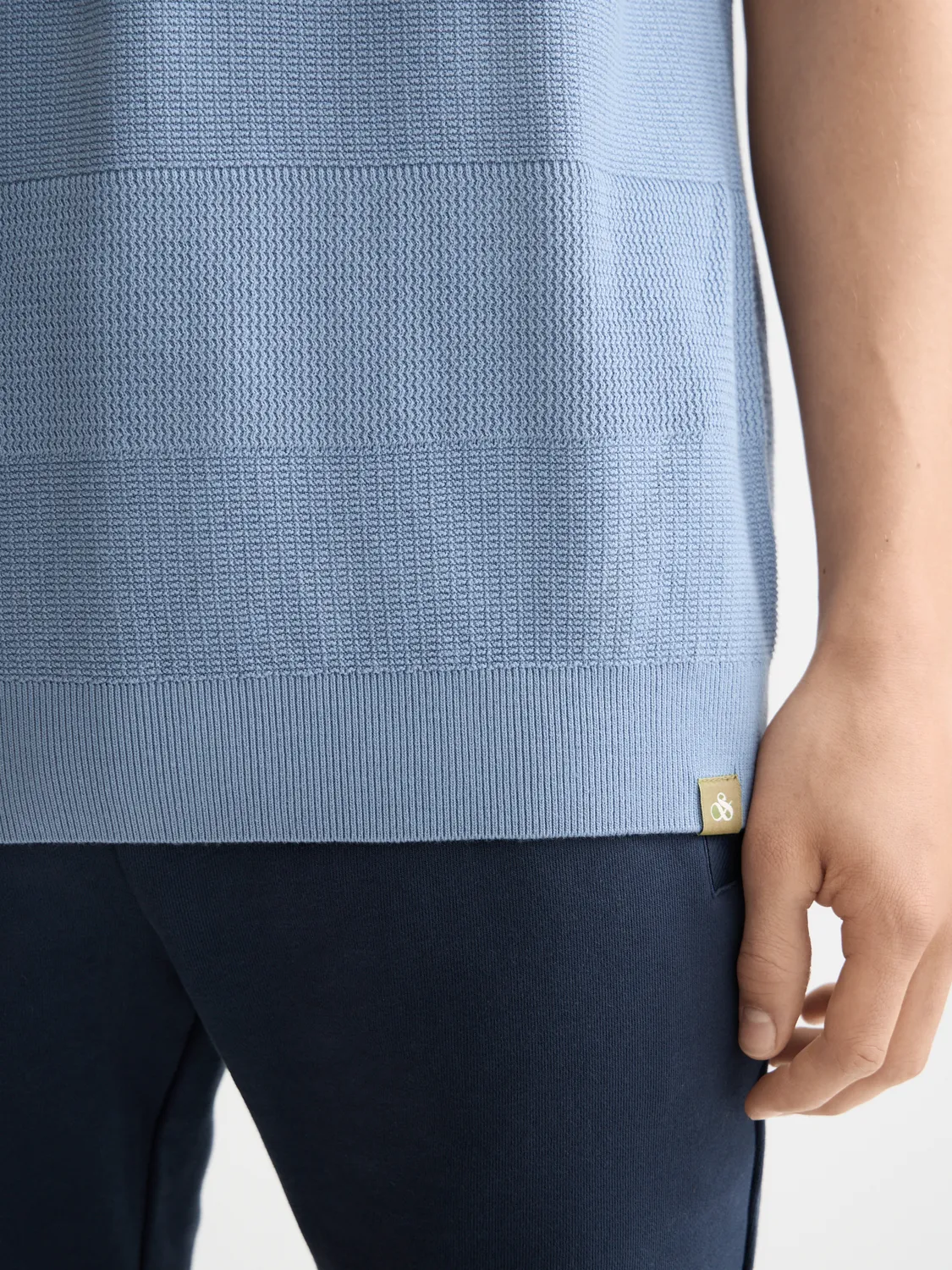 Knitted tonal striped polo sold by Scotch & Soda product image thumbnail 5