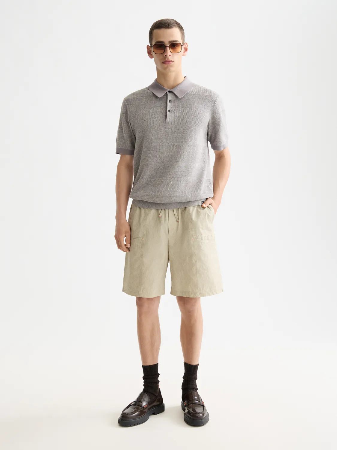 Knitted tonal striped polo sold by Scotch & Soda product image thumbnail 4
