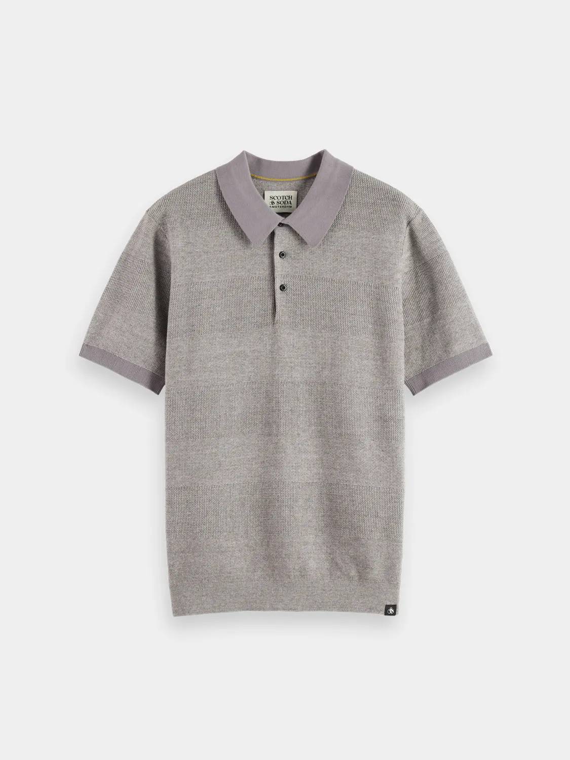 Knitted tonal striped polo sold by Scotch & Soda product image thumbnail 2