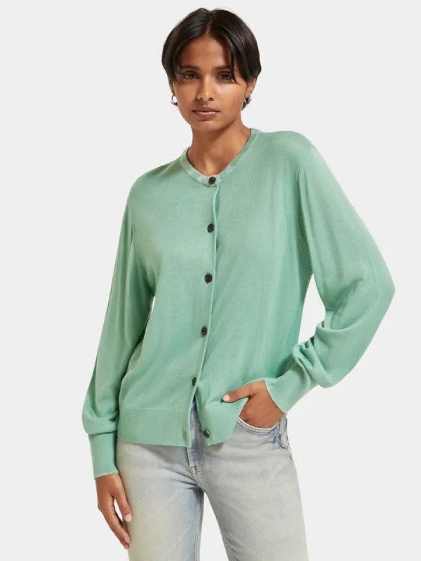 Jacquard crewneck cardigan sold by Scotch and Soda