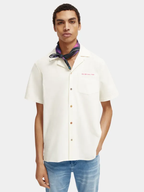 Regular-fit embroidered camp shirt sold by Scotch and Soda