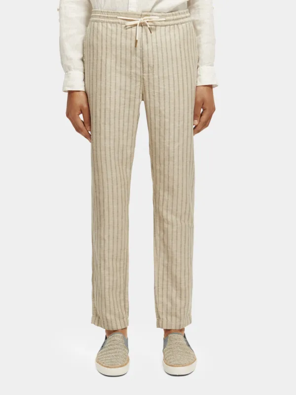 Warren striped linen blend jogger pants sold by Scotch and Soda