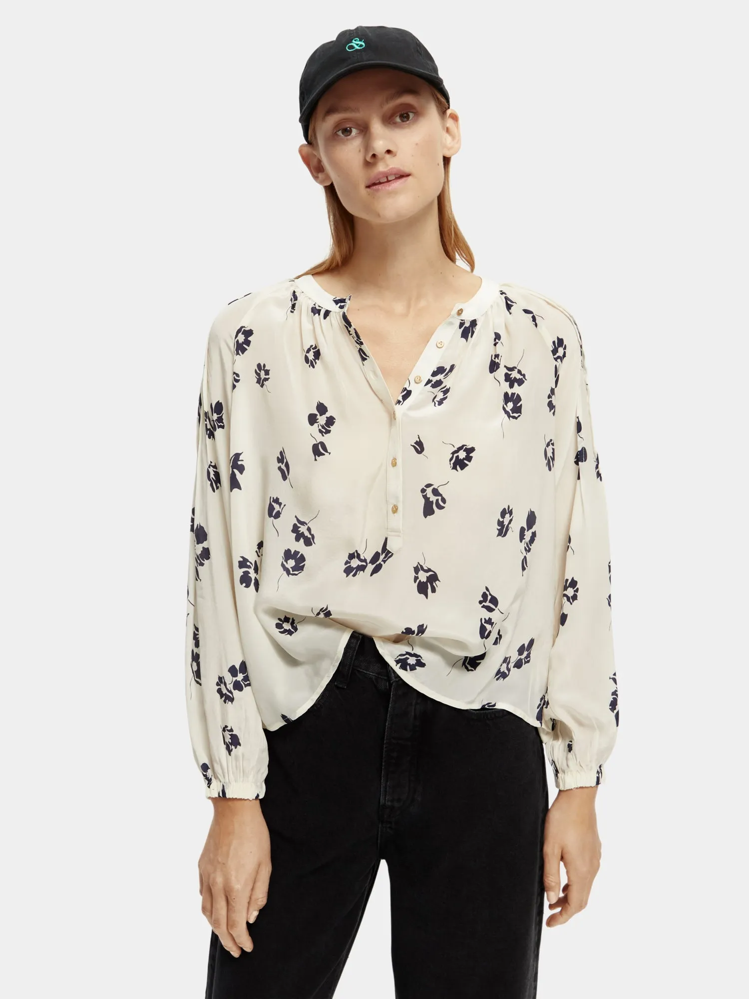 Lightweight pintuck blouse sold by Scotch and Soda