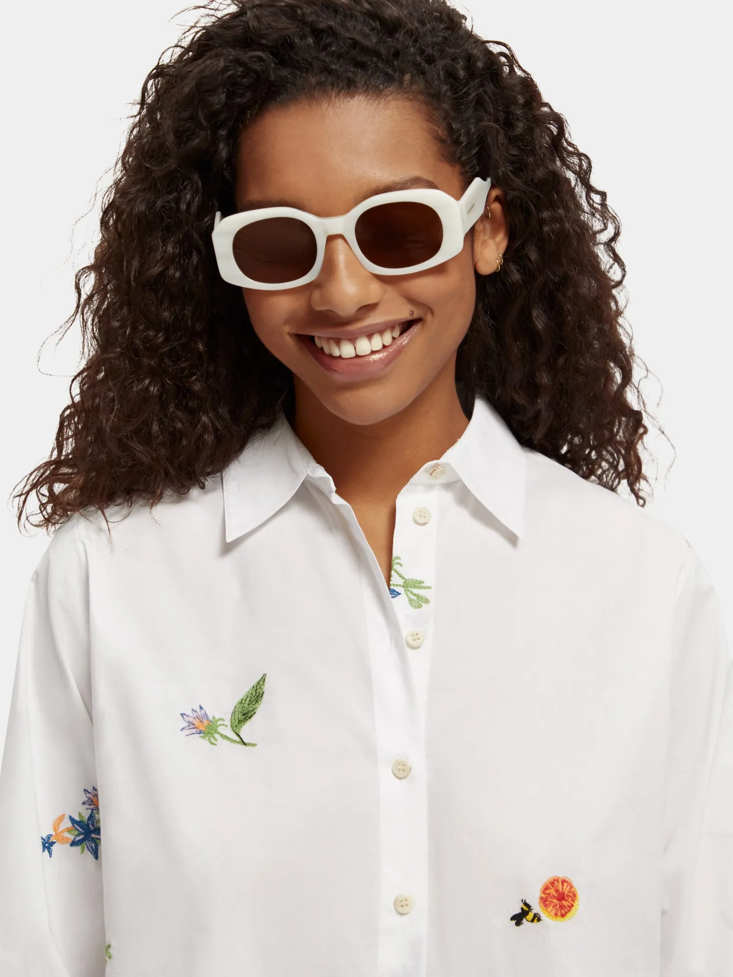 Embroidered boxy-fit shirt sold by Scotch and Soda product image thumbnail 5