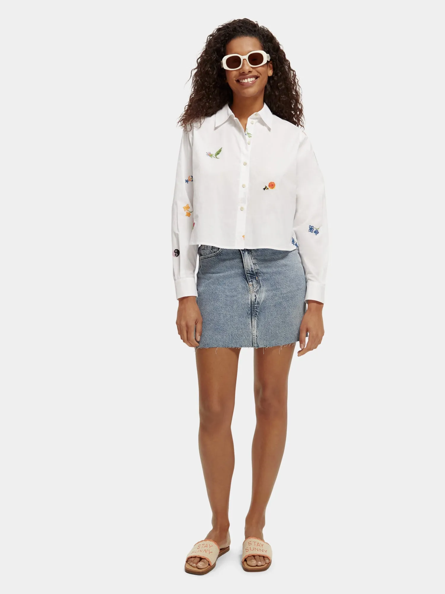 Embroidered boxy-fit shirt sold by Scotch and Soda product image thumbnail 4
