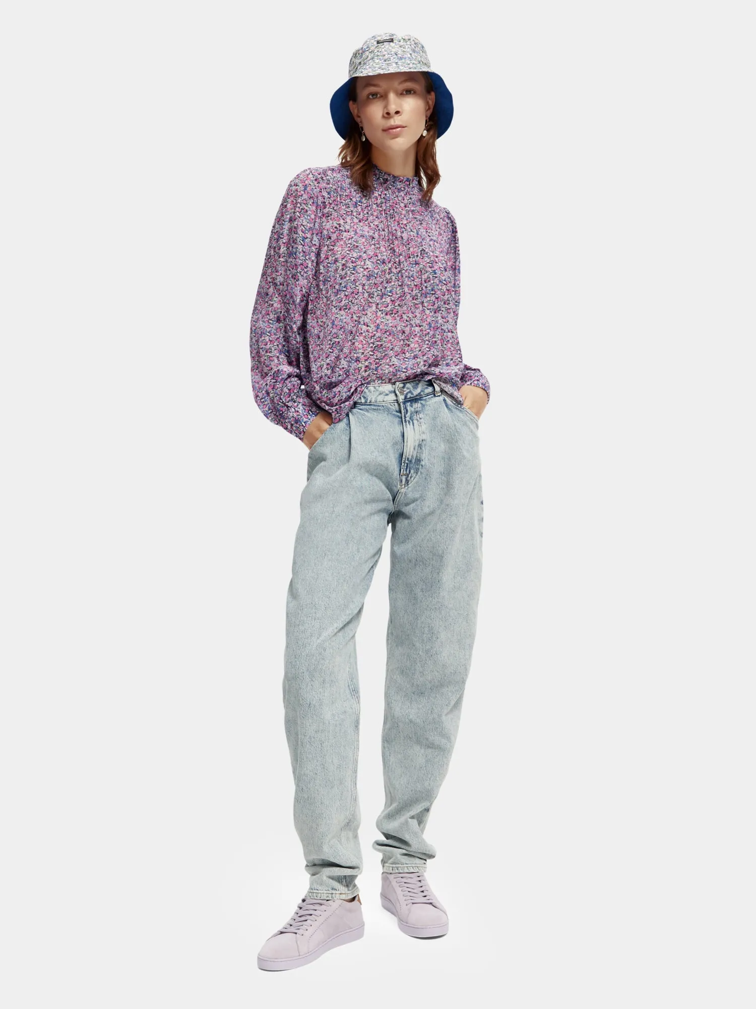 Long sleeved pintuck blouse sold by Scotch & Soda product image thumbnail 4