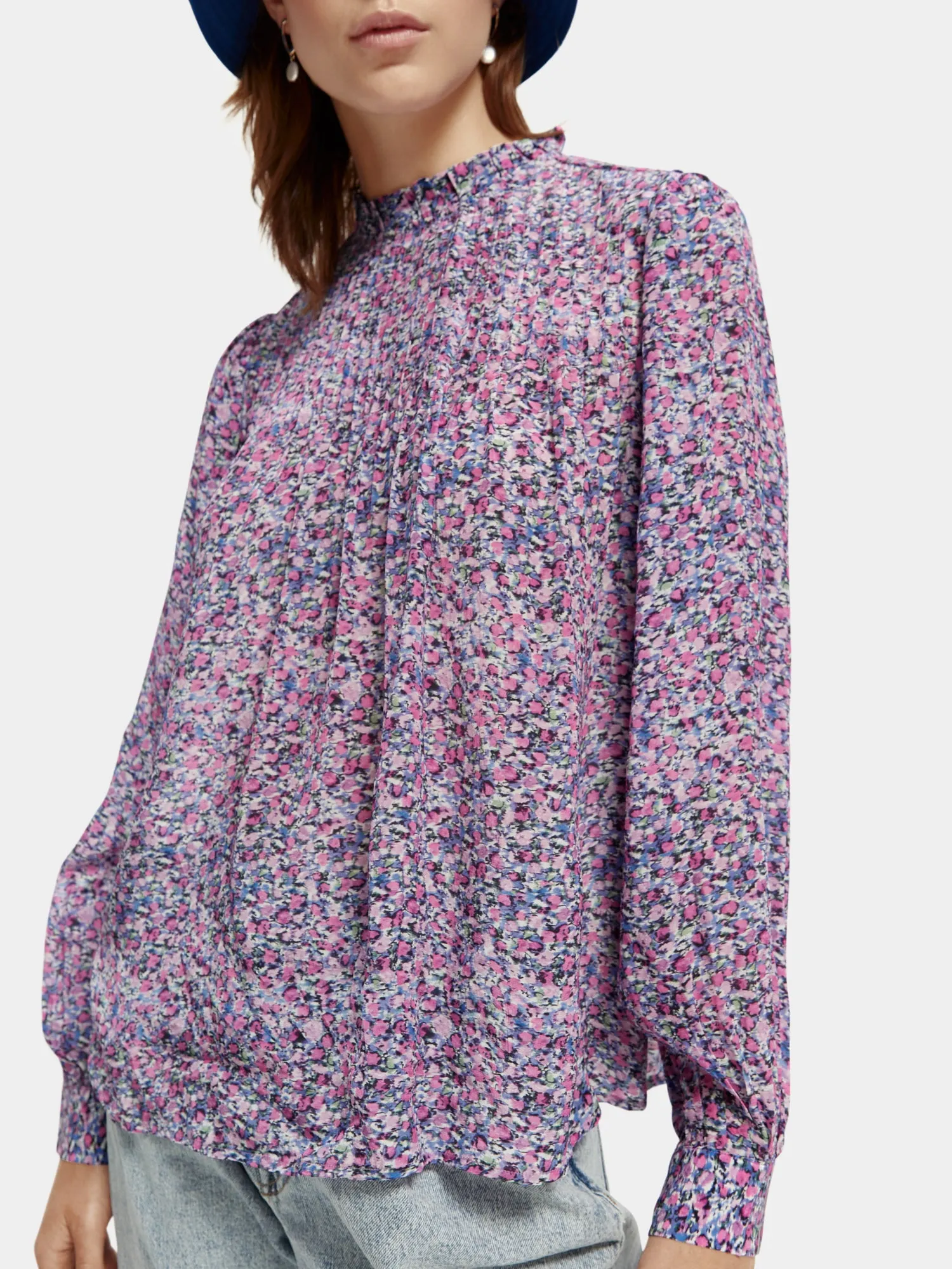 Long sleeved pintuck blouse sold by Scotch & Soda product image thumbnail 5