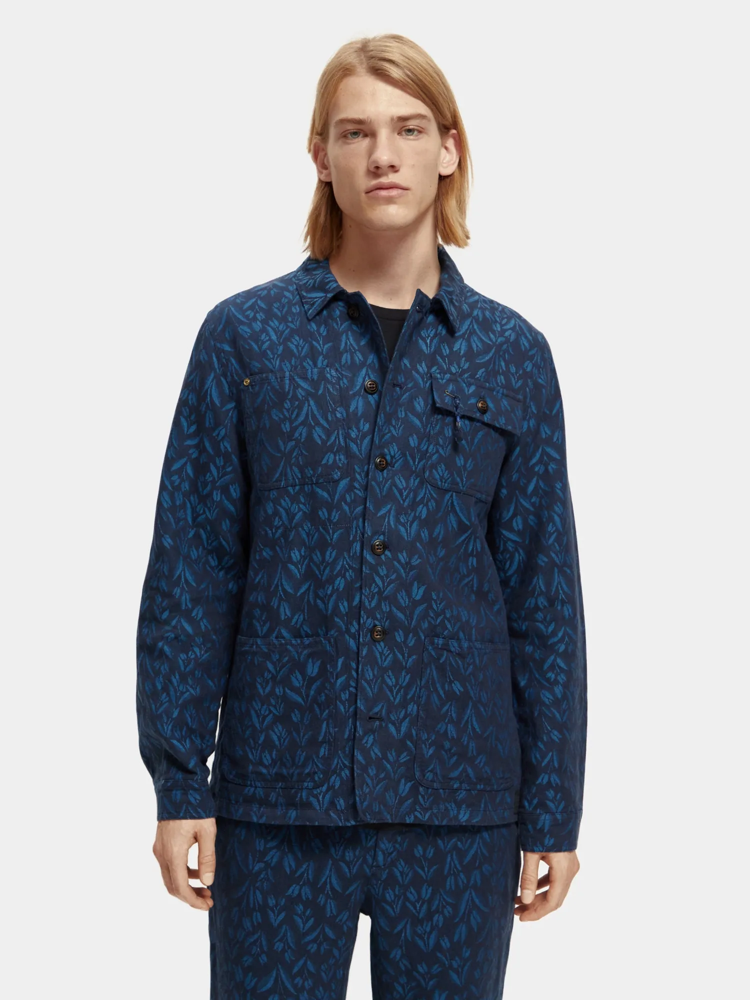 Jacquard linen blend jacket sold by Scotch and Soda