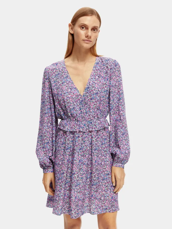 Printed v-neck mini dress sold by Scotch and Soda