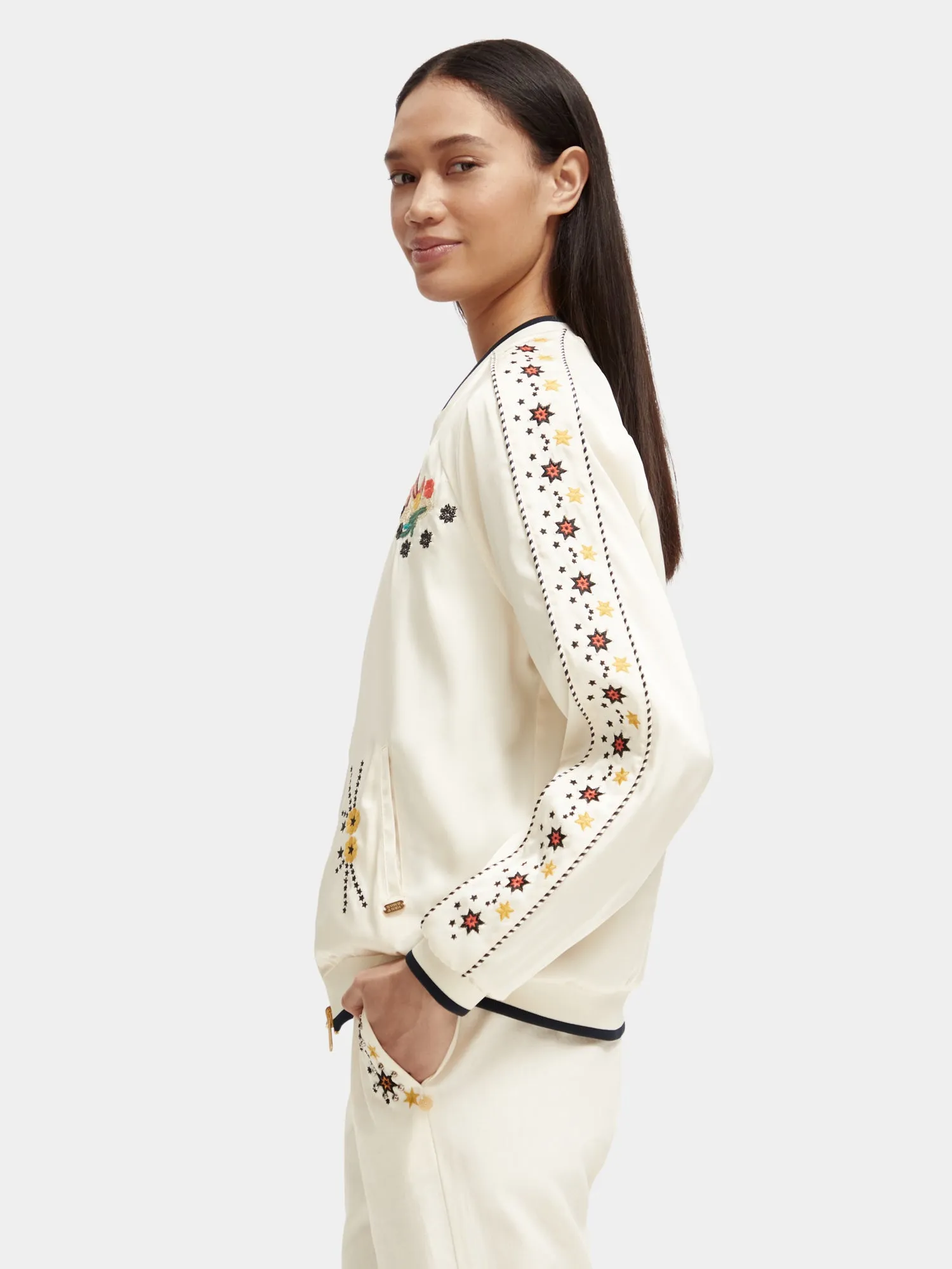 Reversible embroidered bomber jacket sold by Scotch and Soda product image thumbnail 4