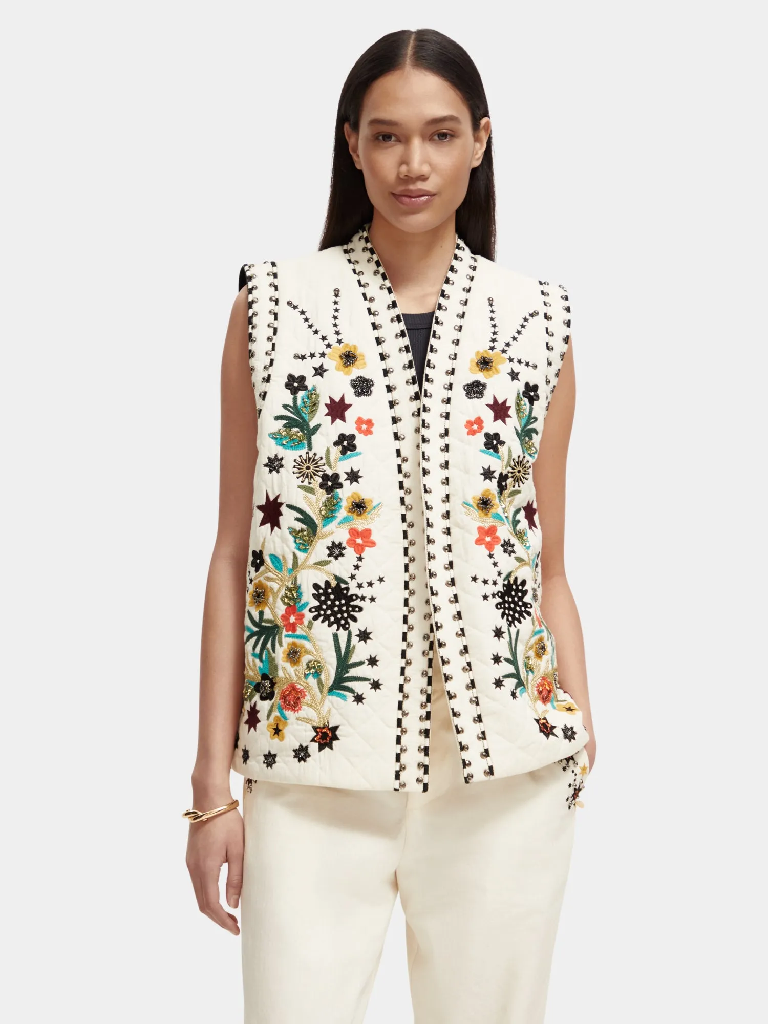 Embroidered gilet sold by Scotch and Soda