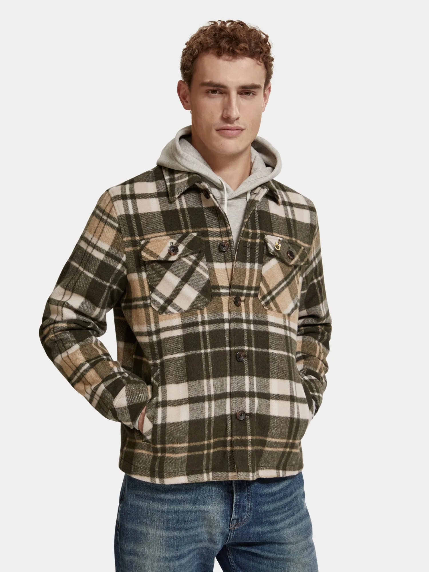 Checked wool-blend overshirt sold by Scotch and Soda