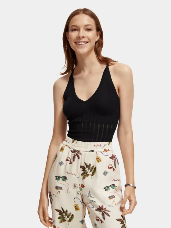 V-neck pointelle tank top sold by Scotch and Soda
