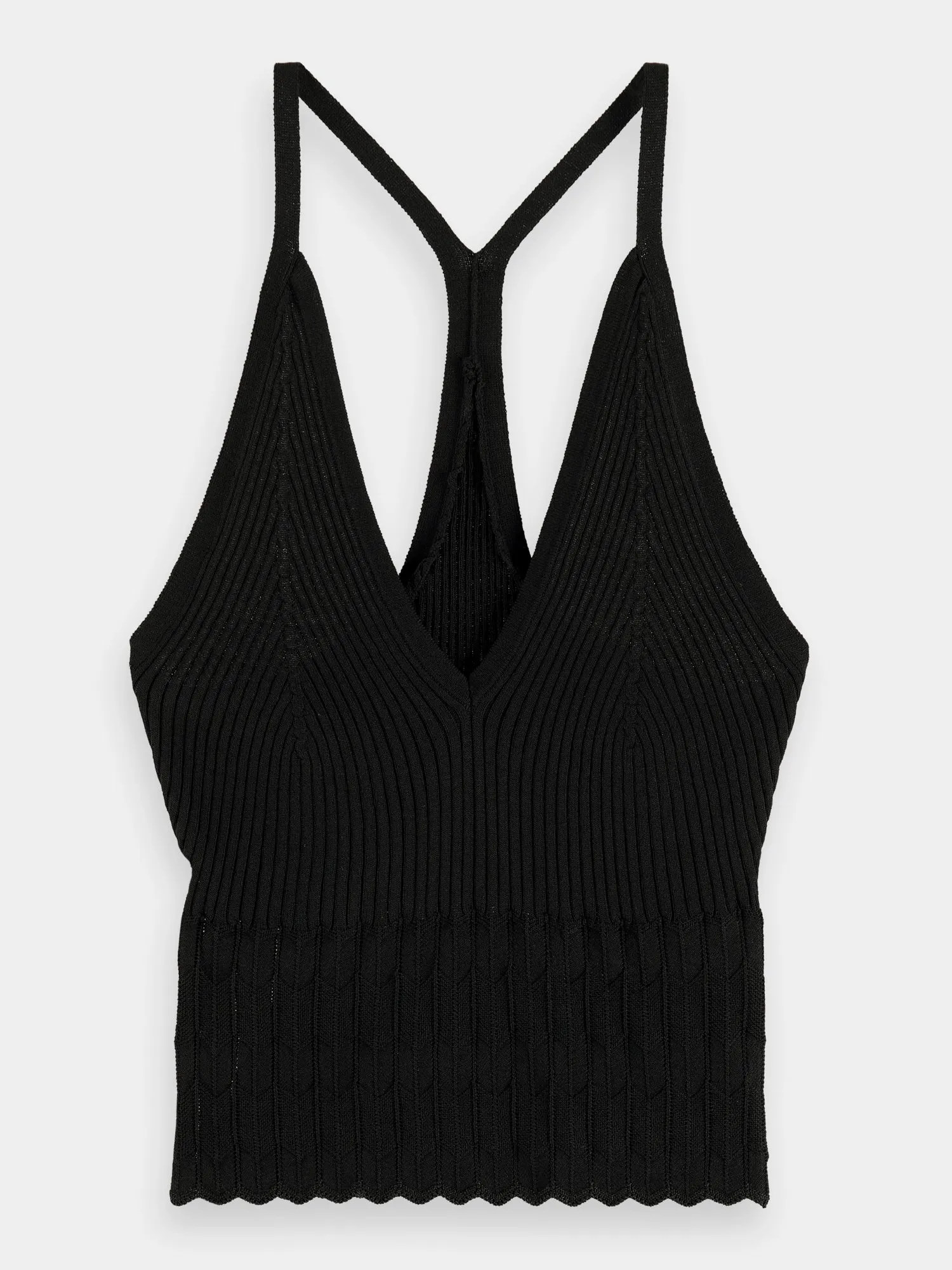V-neck pointelle tank top sold by Scotch and Soda product image thumbnail 2