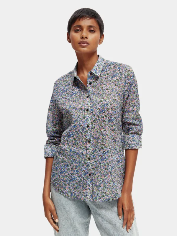 Regular-fit printed organic cotton shirt sold by Scotch and Soda