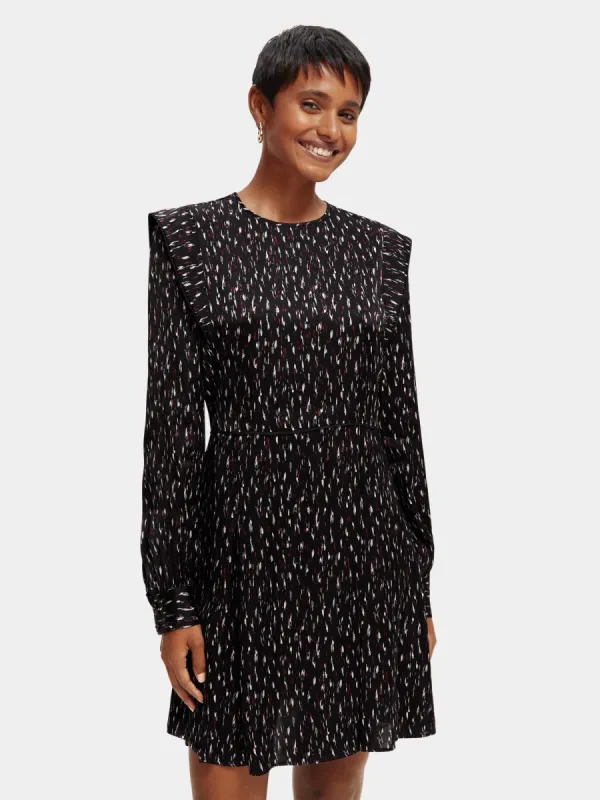 Long sleeved structured printed mini dress sold by Scotch and Soda